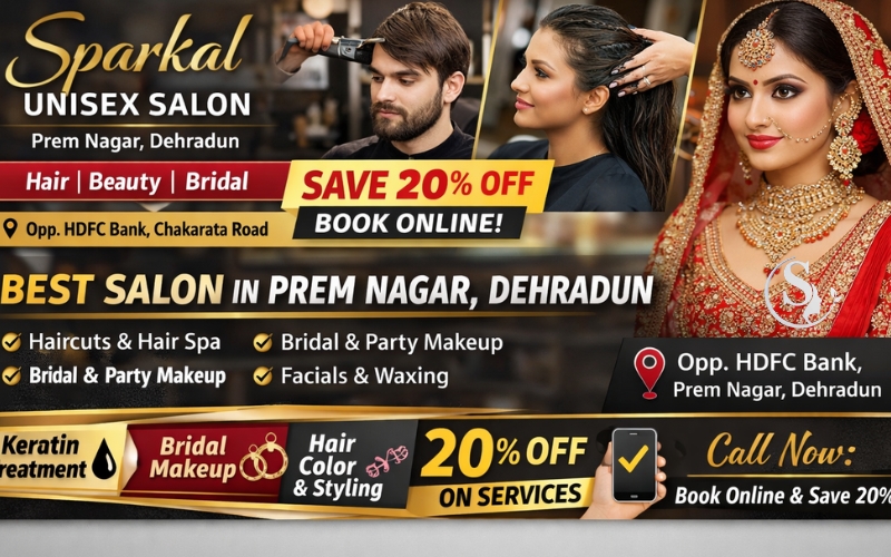 Sparkal Unisex Salon Dehradun – Save 20% | Book Now