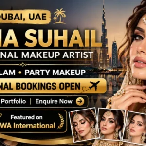 Looking for a bridal or party makeup artist in Dubai? Explore Sadia Suhail's makeup portfolio and enquire about international event bookings. Sadia Suhail | Top Professional Makeup Artist in Dubai, UAE