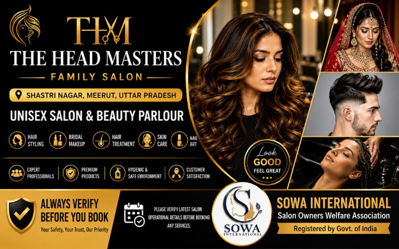 The Head Masters Family Salon Meerut | Unisex Salon, Bridal Makeup & Hair Treatment Services in Shastri Nagar