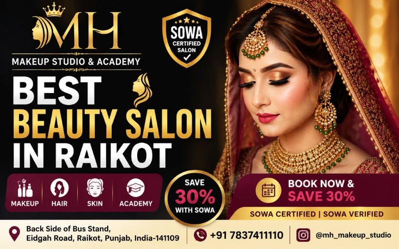 Sowa Certified Salon in Raikot-MH Makeup Studio and Academy | Save 30%