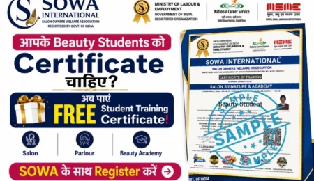 Govt Registered Beauty Course for beauty students with FREE training certificate through SOWA International registration