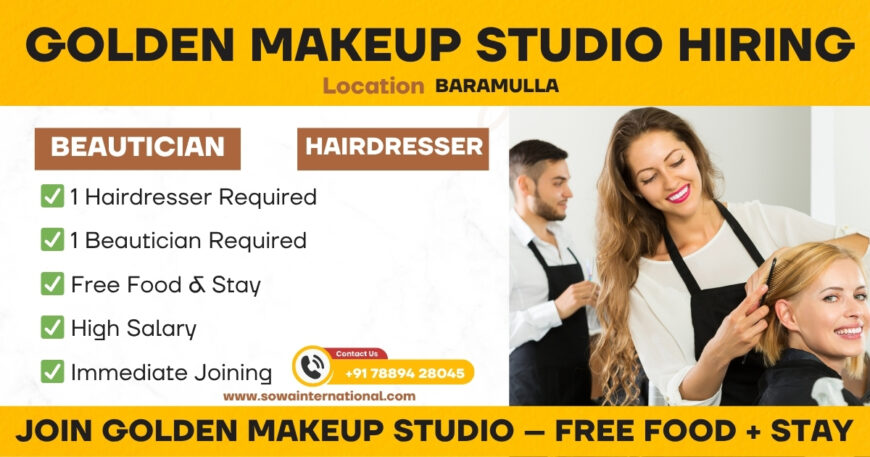 Hairdresser & Beautician Best Job in Baramulla – Apply Now
