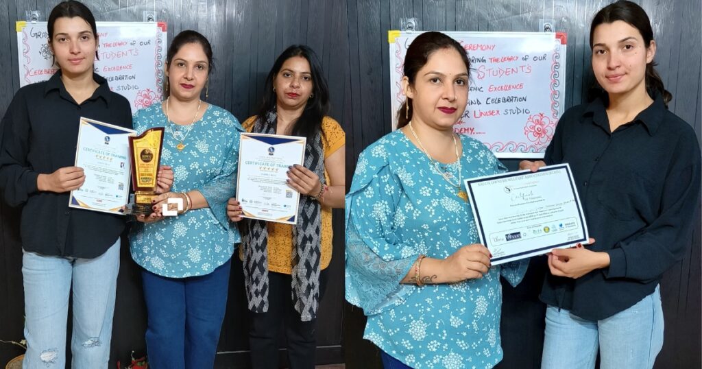 SOWA International Makeup Artist Certificate Distribution at Vihaan Makeover Salon Jammu 2025