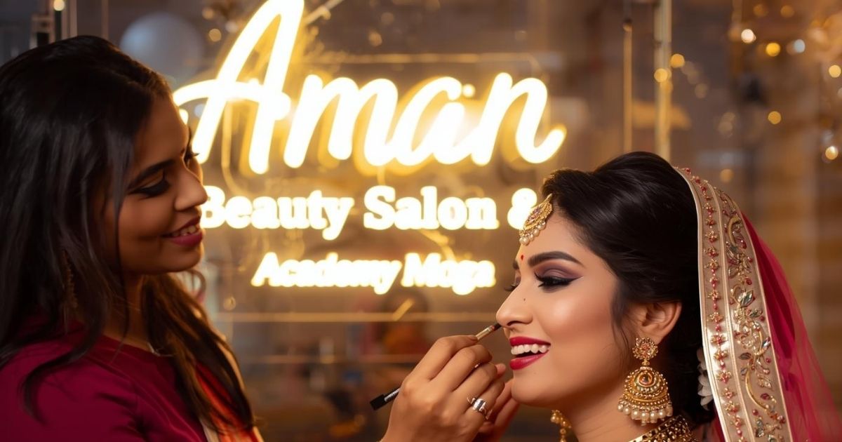 “Aman Beauty Salon and Academy Moga | Top Bridal Makeup & Beauty Services 2025”