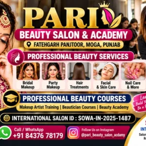 Pari Beauty Salon Fatehgarh Panjtoor, Moga | Bridal Makeup & Beauty Courses