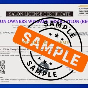 SOWA International Official Salon License Certificate – Registered Salon 2025