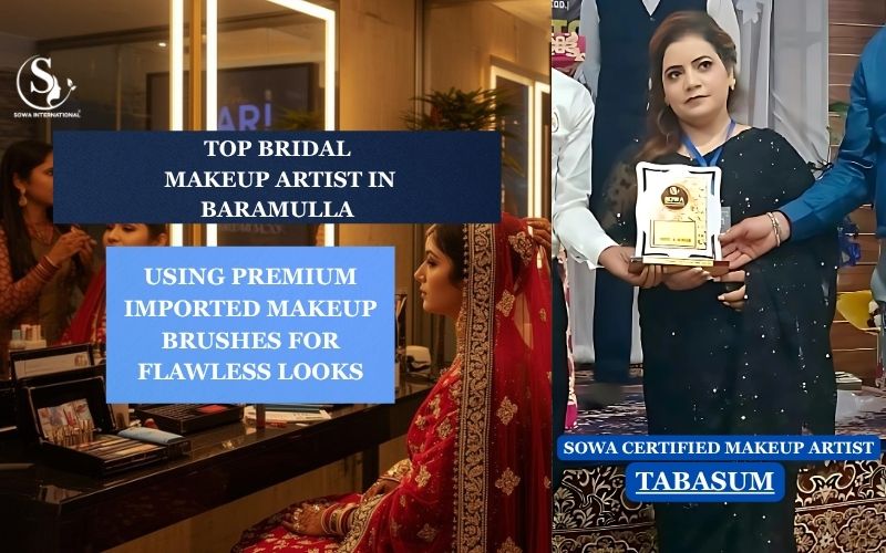 "Tabasum – Top Bridal Makeup Artist in Baramulla using Premium Imported Brushes | SOWA Certified Expert 2025"