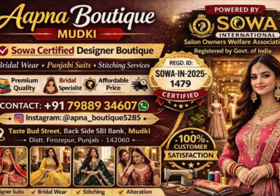 Top Bridal & Punjabi Suit Boutique in Mudki Firozepur – Aapna Boutique Sowa Certified