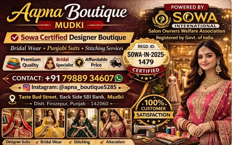 Top 7 Trusted Reasons to Choose Aapna Boutique Mudki – Best Bridal & Designer Boutique in Punjab