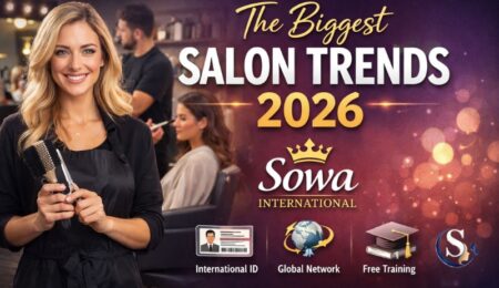 Professional beauty salon industry growth concept showing the biggest salon trends 2026 and benefits of Sowa International for salon owners, academies and freelance makeup artists.