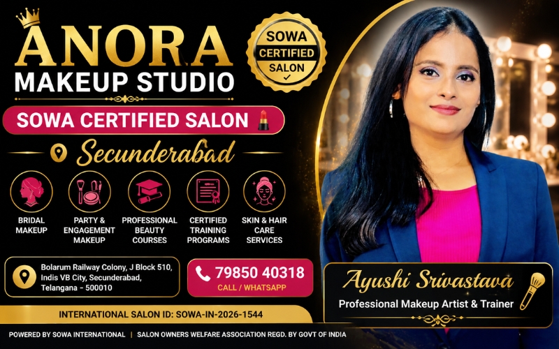 No.1 Anora Makeup Studio | Sowa Certified Salon in Secunderabad