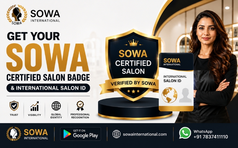 Verified by SOWA Certified Salon Badge with International Salon ID for beauty salons and academies in India