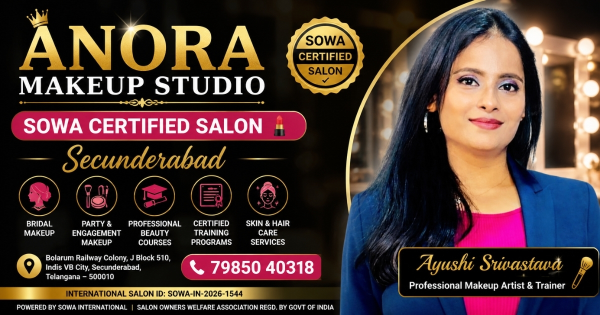 No.1 Anora Makeup Studio | Sowa Certified Salon in Secunderabad