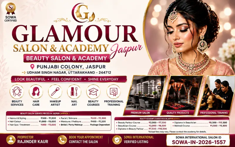 Glamour Salon and Academy Jaspur – Premium Beauty Services, Makeup & Professional Courses