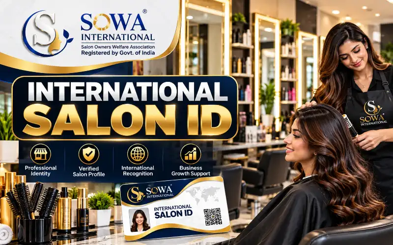 International Salon ID by SOWA International for salon owners in India, featuring professional salon identity and business profile support.