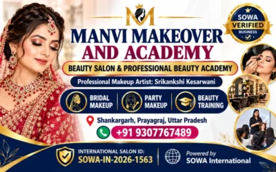 Explore Manvi Makeover and Academy in Shankargarh, Prayagraj, Uttar Pradesh. Contact professional makeup artist Srikankshi Kesarwani at +91 9307767489 for service and beauty training enquiries. Manvi Makeover and Academy Prayagraj – Bridal Makeup and Beauty Training