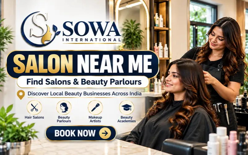 Salon near me directory by SOWA International featuring local hair salons, beauty parlours and makeup artists