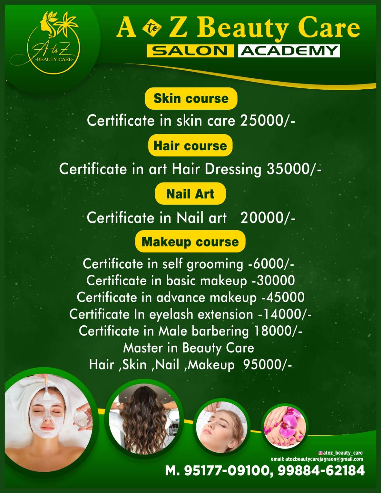 Best Salon in Jagraon- A to Z Beauty Care Salon and Academy-Save 20%