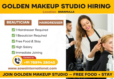 Hairdresser-and-Beautician-Job-in-Baramulla-with-Free-Food-and-Accommodation
